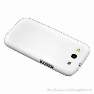White rubber-coated PC mobile phone cases for Samsung Galaxy S3